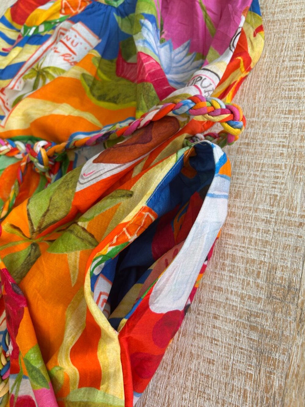 Farm Rio Multicolor Summer Picnic Midi Dress Size Medium NWT - Picture 7 of 12